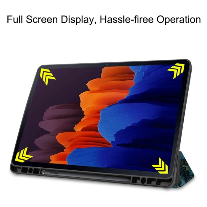 Bild 6, Samsung Galaxy Tab S7 Plus / Tab S8 Plus Fodral Tri-Fold Pennhållare