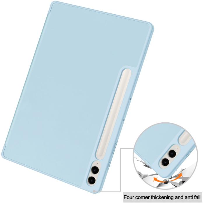 Bild 6, Galaxy Tab S9 FE Plus Fodral Tri-Fold Pennhållare Ljus Blå