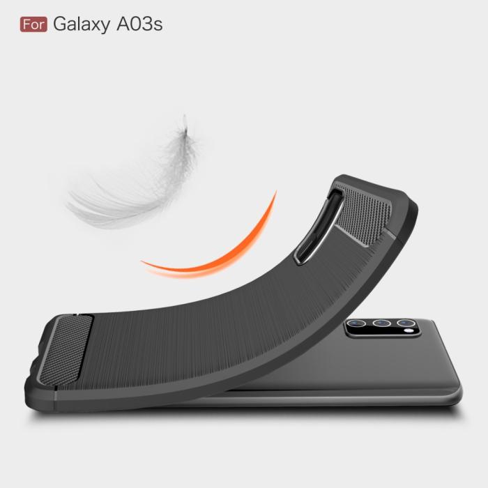 Bild 4, Samsung Galaxy A03s Skal Borstad Stål Textur Svart