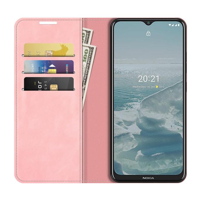 Bild 4, Nokia G10 / G20 Fodral Skin Touch Läder Rosa
