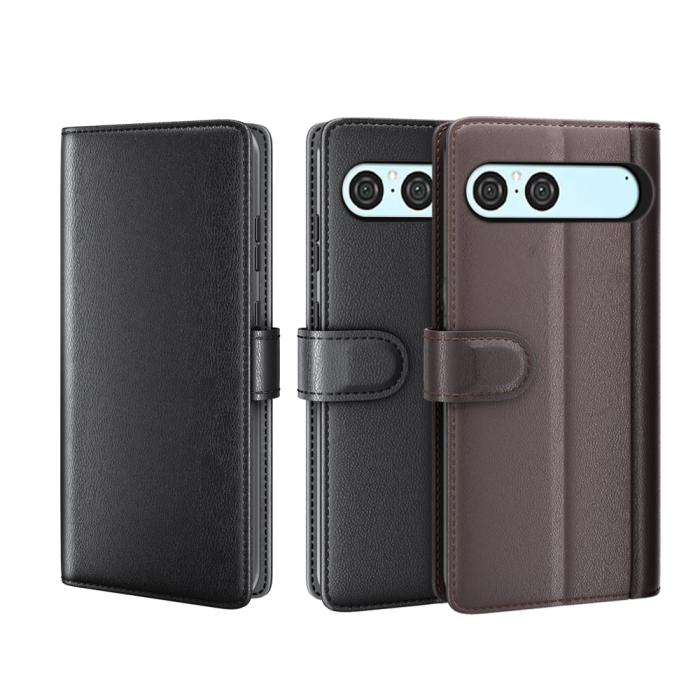 Bild 5, Sony Xperia 10 VII Fodral Premium Äkta Läder Brun