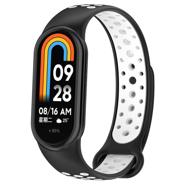 Bild 2, Xiaomi Smart Band 9/8 Träningsarmband Dual-Color Svart/Vit