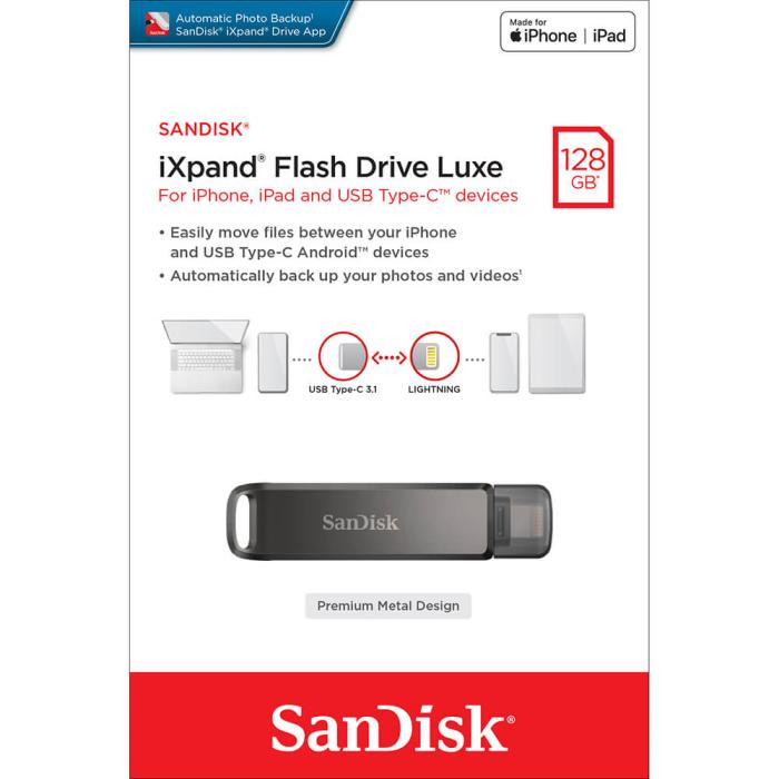 Bild 2, SanDisk USB-C/Lightning iXpand Luxe 128 GB