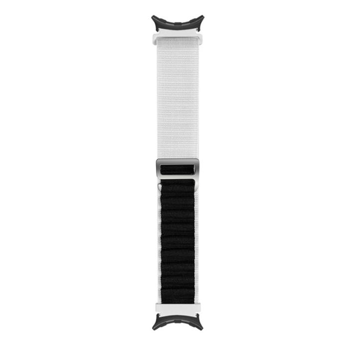 Bild 2, Google Pixel Watch / Watch 2 Armband Nylon Pro Vit/Svart