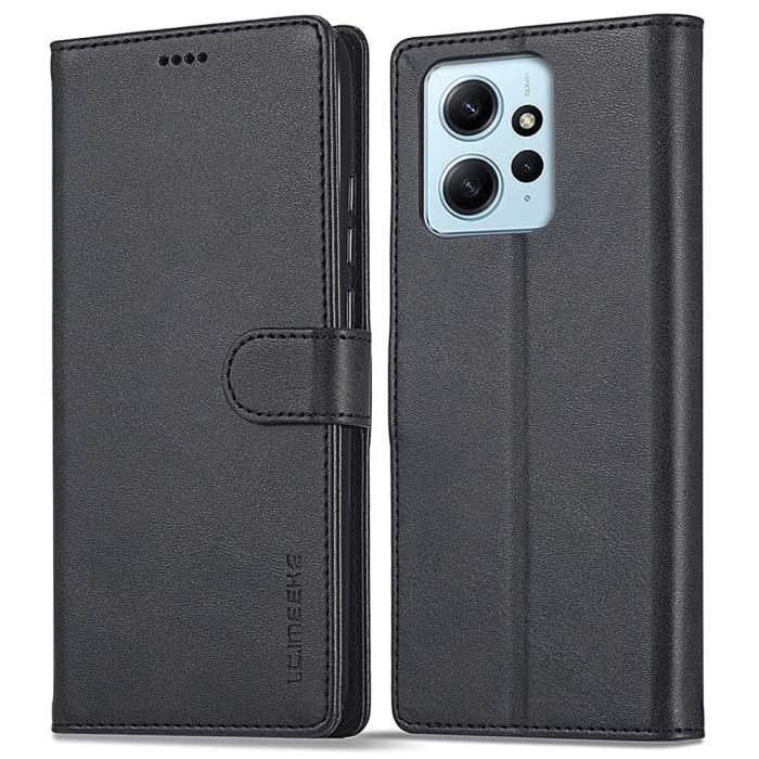 Bild 1, LC.IMEEKE Xiaomi Redmi Note 12 4G Fodral Läder Svart
