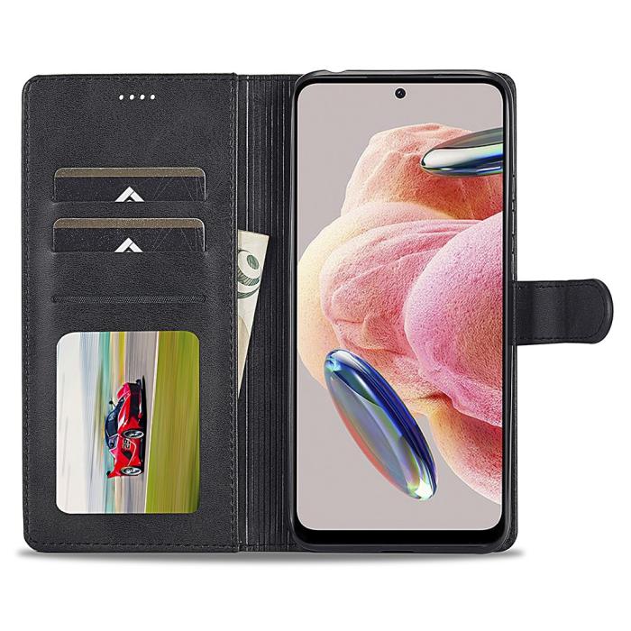 Bild 2, LC.IMEEKE Xiaomi Redmi Note 12 4G Fodral Läder Svart