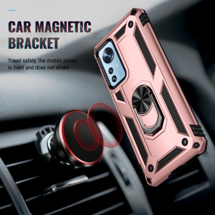 Bild 4, Xiaomi 12 Skal Shockproof Ring Roséguld