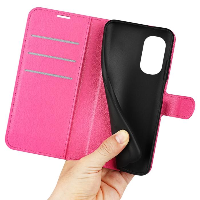 Bild 5, Motorola Moto G31 / G41 Fodral Litchi Textur Rosa