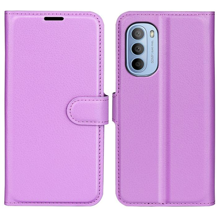 Bild 1, Motorola Moto G31 / G41 Fodral Litchi Textur Lila