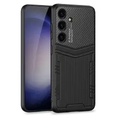 GKK Galaxy S24 Plus Skal Hybrid Läder Borstad Stål Textur