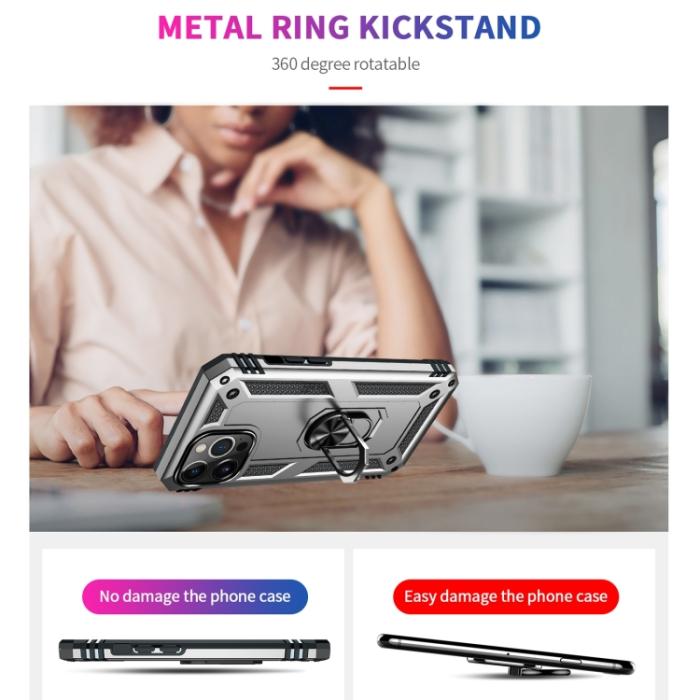 Bild 3, iPhone 14 Pro Skal Hybrid Armor Ring Silver