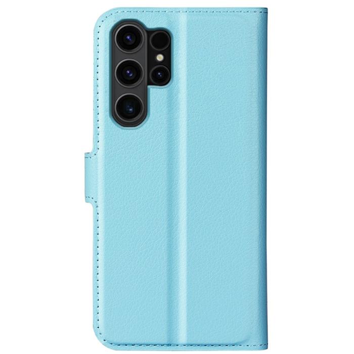 Bild 6, Samsung Galaxy S24 Ultra Fodral Läder Litchi Ljus Blå
