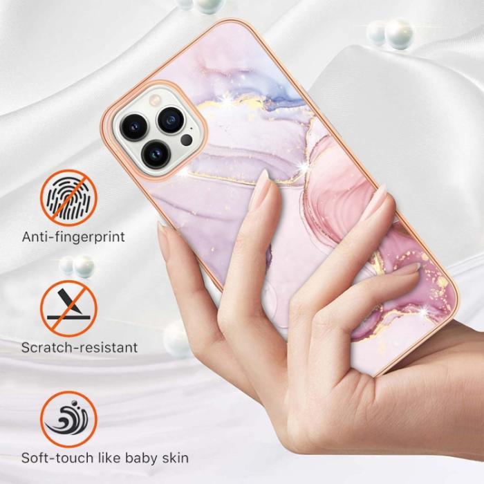 Bild 2, iPhone 14 Pro Skal Marmor Electroplate TPU