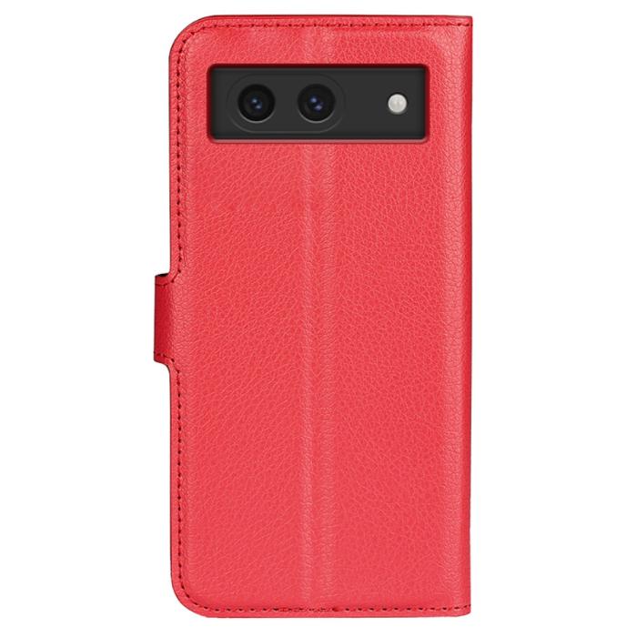 Bild 6, Google Pixel 8A Litchi Läder Fodral Röd