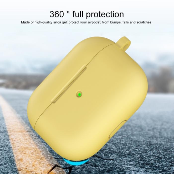 Bild 3, AirPods 3 Skal Silikon Med Krok Gul