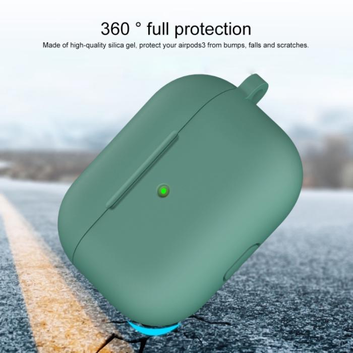 Bild 3, AirPods 3 Skal Silikon Med Krok Grön