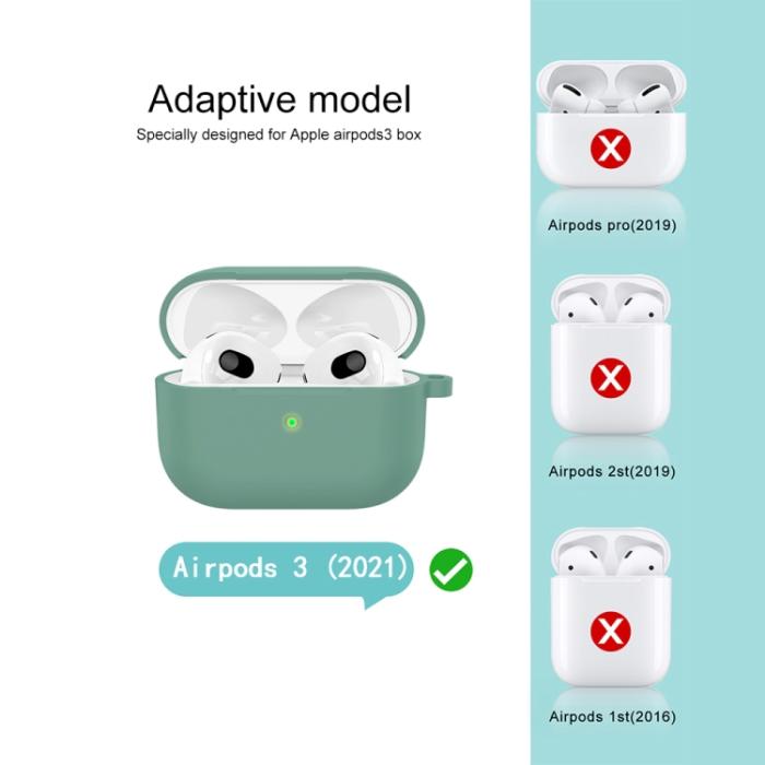 Bild 5, AirPods 3 Skal Silikon Med Krok Grön