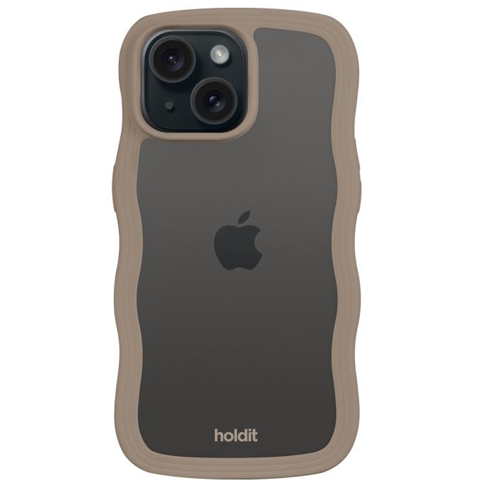 Bild 2, holdit iPhone 15 Plus / 14 Plus Skal Wavy Mocha Brown Transparent