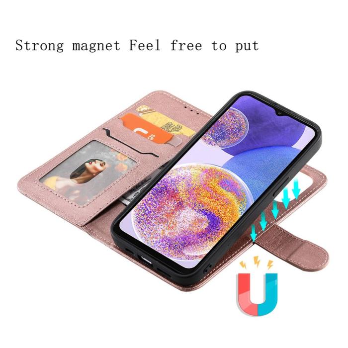 Bild 3, Samsung Galaxy A23 5G 2in1 Magnet/Plånboksfodral Roséguld