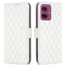 Motorola Moto G55 5G Fodral Diamond L&auml;der Vit