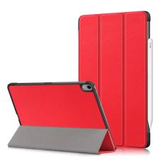 iPad Air 2025-2020 Fodral Tri-Fold Litchi Röd