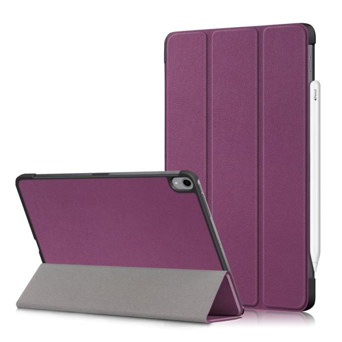 Bild 1, iPad Air 2025-2020 Fodral Tri-Fold Litchi Lila