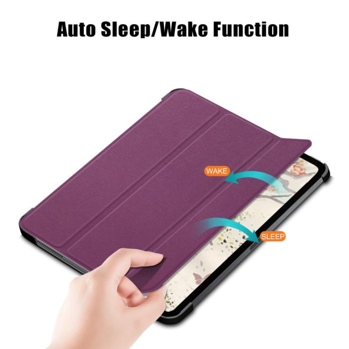 Bild 5, iPad Air 2025-2020 Fodral Tri-Fold Litchi Lila