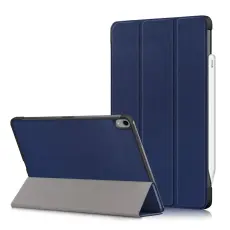 iPad Air 2025-2020 Fodral Tri-Fold Litchi Blå