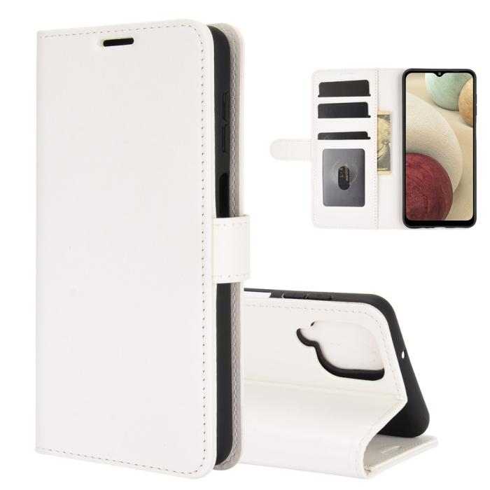 Bild 1, Samsung Galaxy A12 - Crazy Horse Fodral - Vit