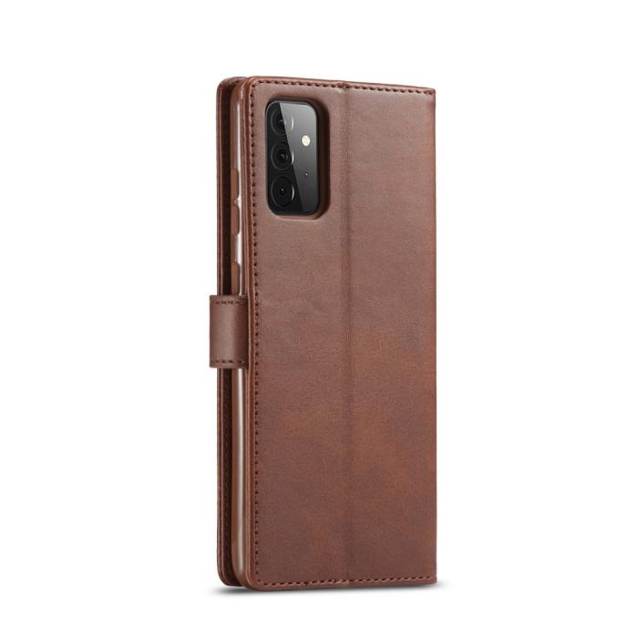 Bild 3, Samsung Galaxy A72 - LC.IMEEKE Läder Fodral - Brun