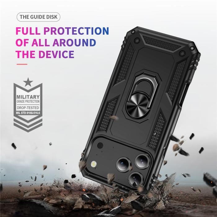 Bild 5, iPhone 17 Pro Skal Shockproof Hybrid Ring Svart