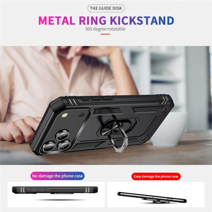 Bild 6, iPhone 17 Pro Skal Shockproof Hybrid Ring Svart