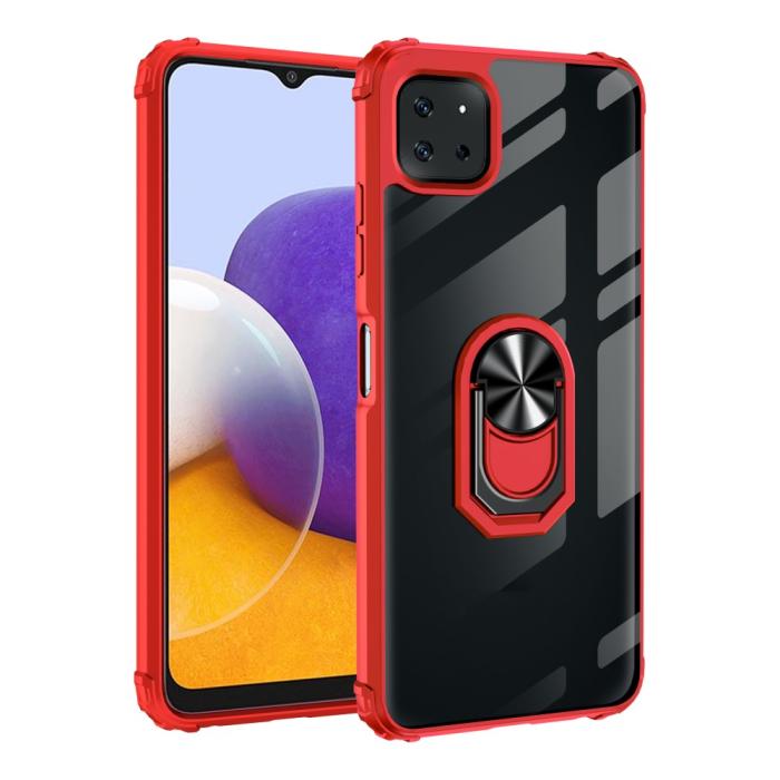 Bild 1, Samsung Galaxy A22 5G - Shockproof Hybrid Ring Skal - Röd