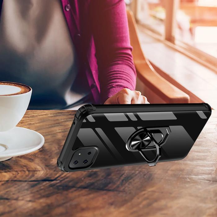 Bild 6, Samsung Galaxy A22 5G - Shockproof Hybrid Ring Skal - Röd