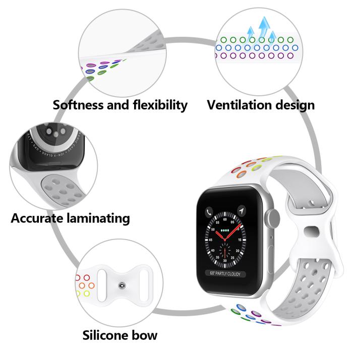 Bild 5, Sportarmband Dual-Color Apple Watch 42/44/45/49 mm (M/L) Pride