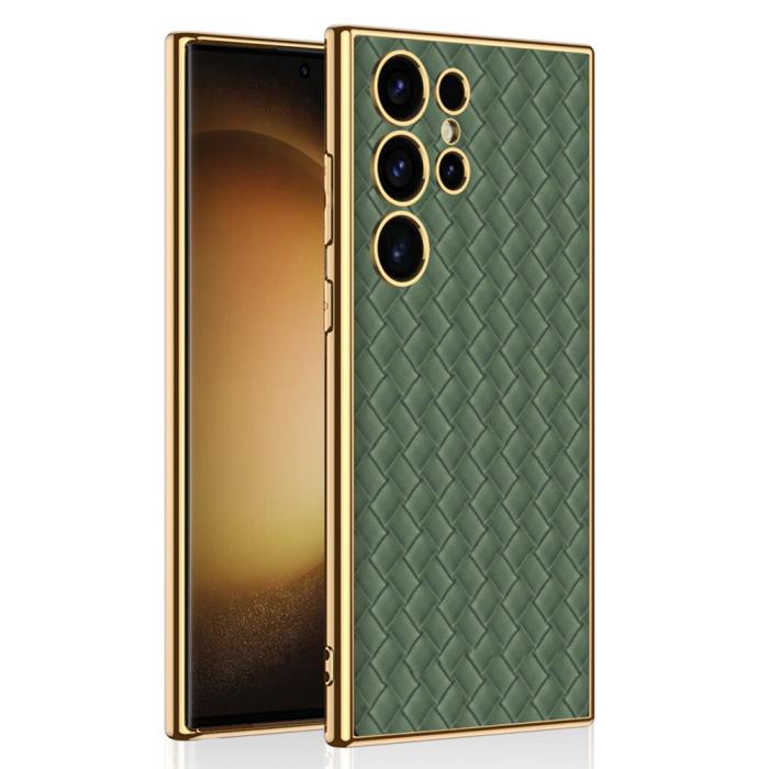 Bild 1, GKK Galaxy S24 Ultra Skal Vävd Hybrid Läder Grön