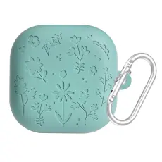 Samsung Galaxy Buds 4 / 4 Pro Skal Silikon Blommigt Tryck Gr&ouml;n