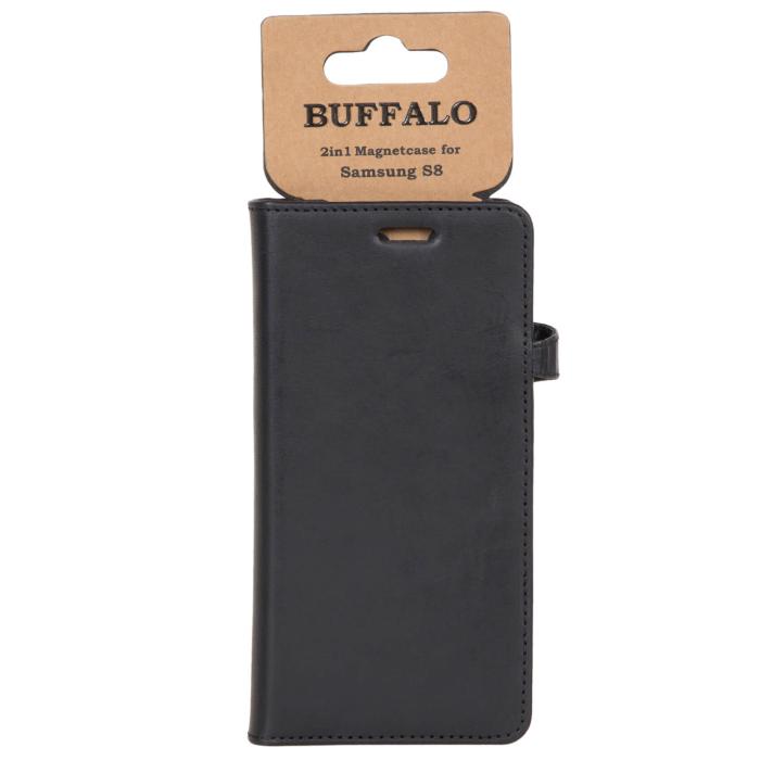 Bild 2, Buffalo Samsung Galaxy S8 Fodral 2in1 Äkta Läder Svart