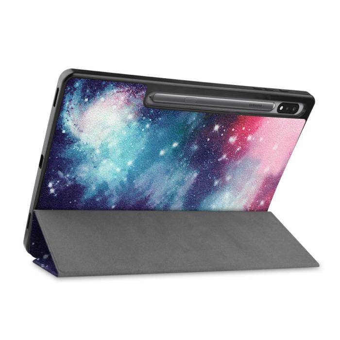 Bild 2, Samsung Galaxy Tab S7 Plus / Tab S8 Plus Fodral Tri-Fold Pennhållare