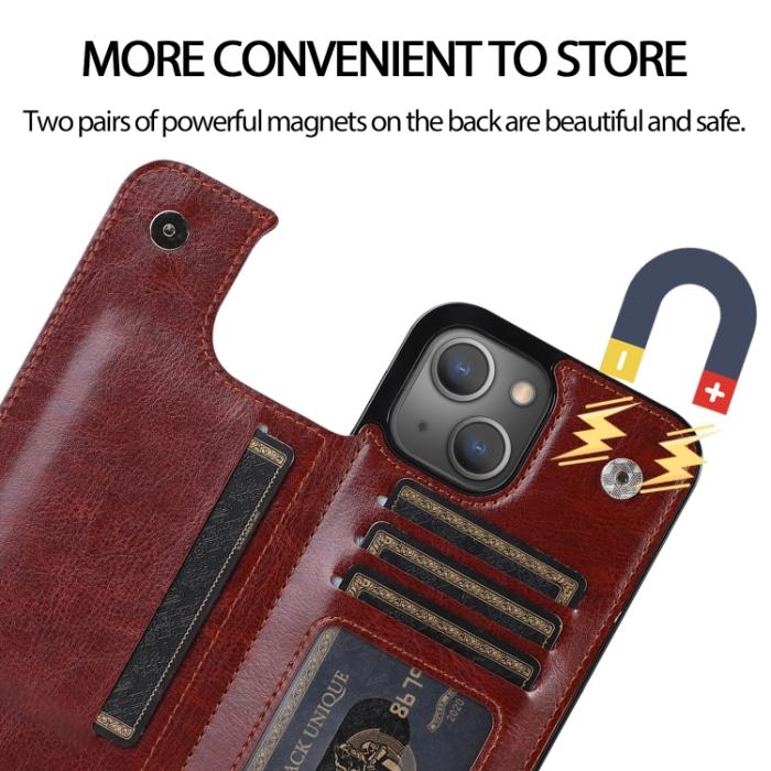 Bild 6, iPhone 14 Plus Skal Med Plånbok Brun