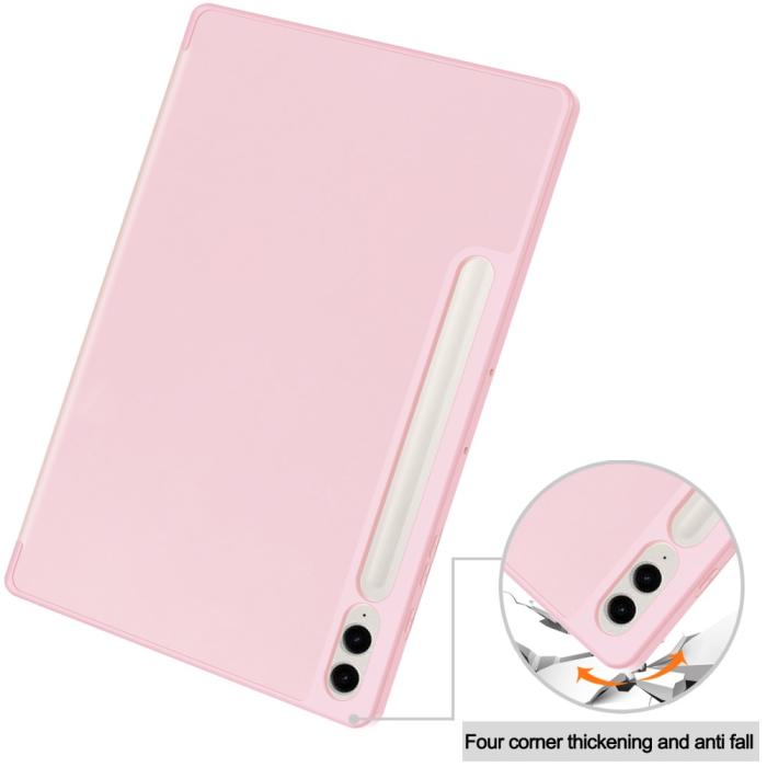 Bild 6, Galaxy Tab S9 FE Plus Fodral Tri-Fold Pennhållare Rosa