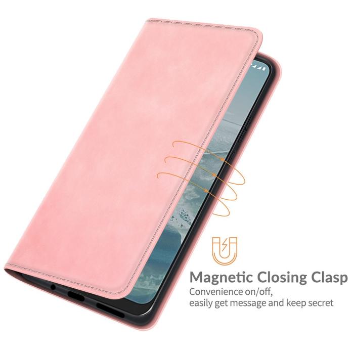 Bild 6, Nokia G10 / G20 Fodral Skin Touch Läder Rosa