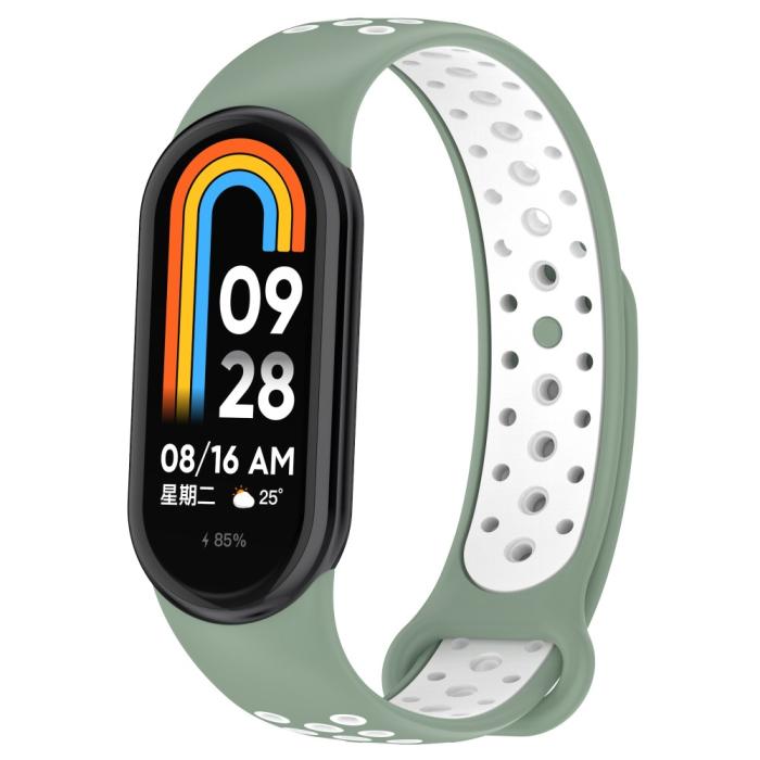 Bild 2, Xiaomi Smart Band 9/8 Träningsarmband Dual-Color Grön/Vit