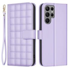 Samsung Galaxy S25 Ultra Fodral L&auml;der Rutor Lila