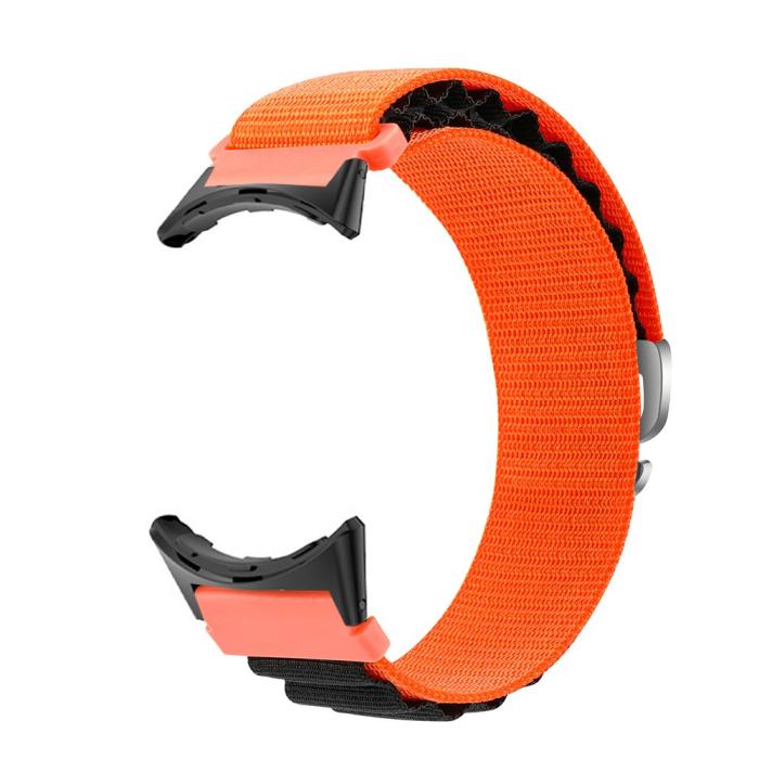 Bild 1, Google Pixel Watch / Watch 2 Armband Nylon Pro Orange/Svart