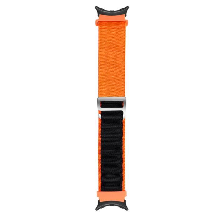 Bild 2, Google Pixel Watch / Watch 2 Armband Nylon Pro Orange/Svart