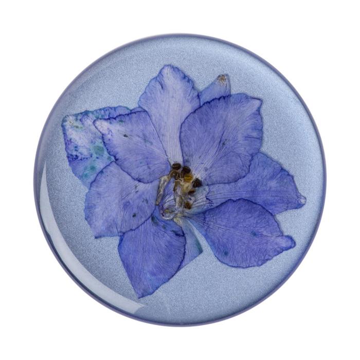 Bild 1, PopSockets Avtagbart Grip Ställfunktion Premium Pressed Flower Larkspur