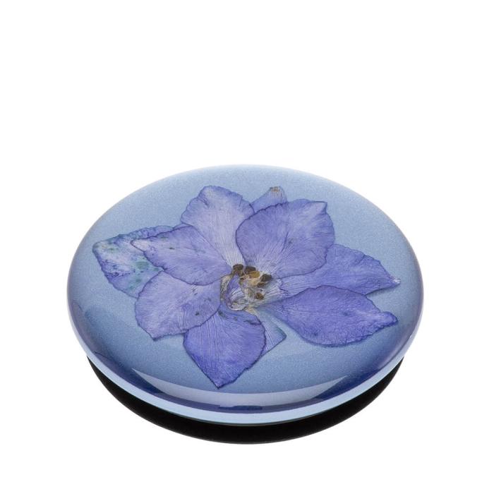 Bild 3, PopSockets Avtagbart Grip Ställfunktion Premium Pressed Flower Larkspur