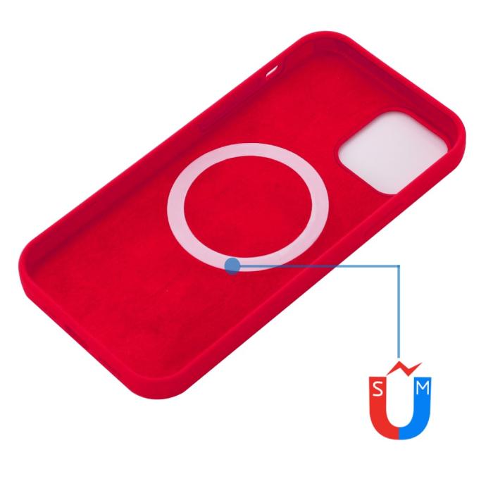 Bild 4, iPhone 13 Skal MagSafe Liquid Silikon Röd
