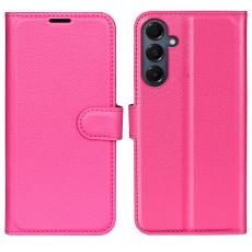 Samsung Galaxy A17 Fodral Litchi L&auml;der Rosa